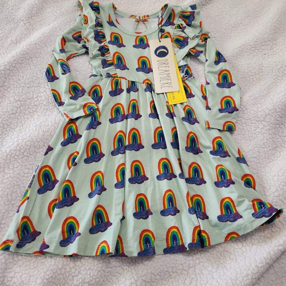NWT Dreamiere rainbow St. Patrick's day twirl dress 2T